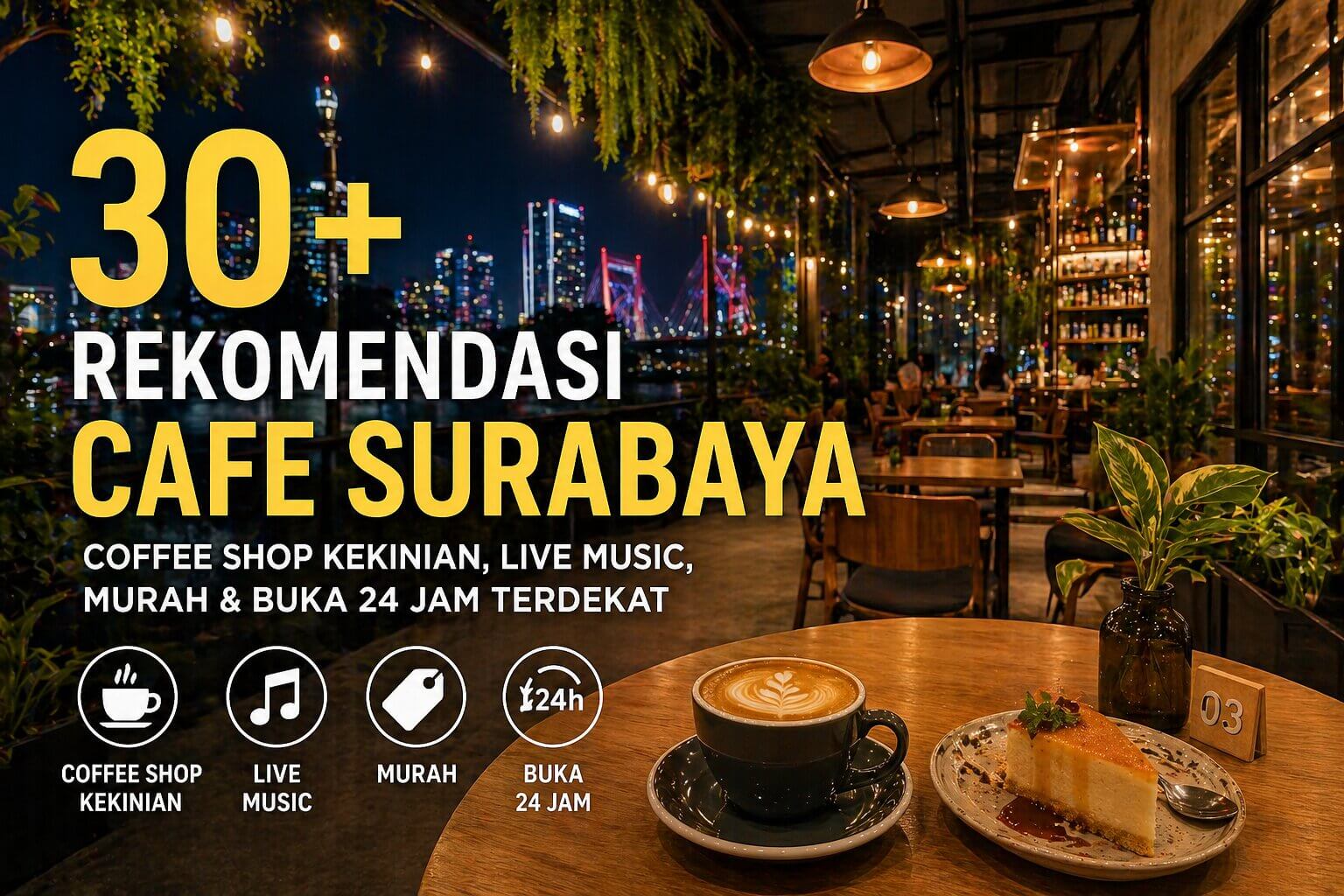 30+ Rekomendasi Cafe Surabaya: Coffee Shop Kekinian, Live Music, Murah & Buka 24 Jam Terdekat