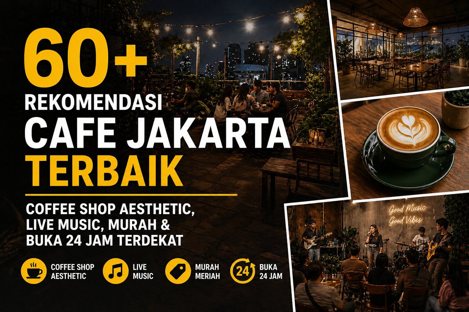 60+ Rekomendasi Cafe Jakarta Terbaik: Coffee Shop Aesthetic, Live Music, Murah & Buka 24 Jam Terdekat