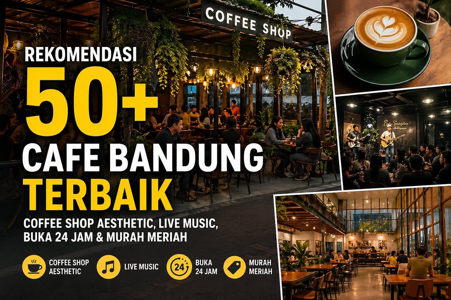 50+ Rekomendasi Cafe Bandung: Coffee Shop Hits, Live Music, Murah & Buka 24 Jam Terdekat