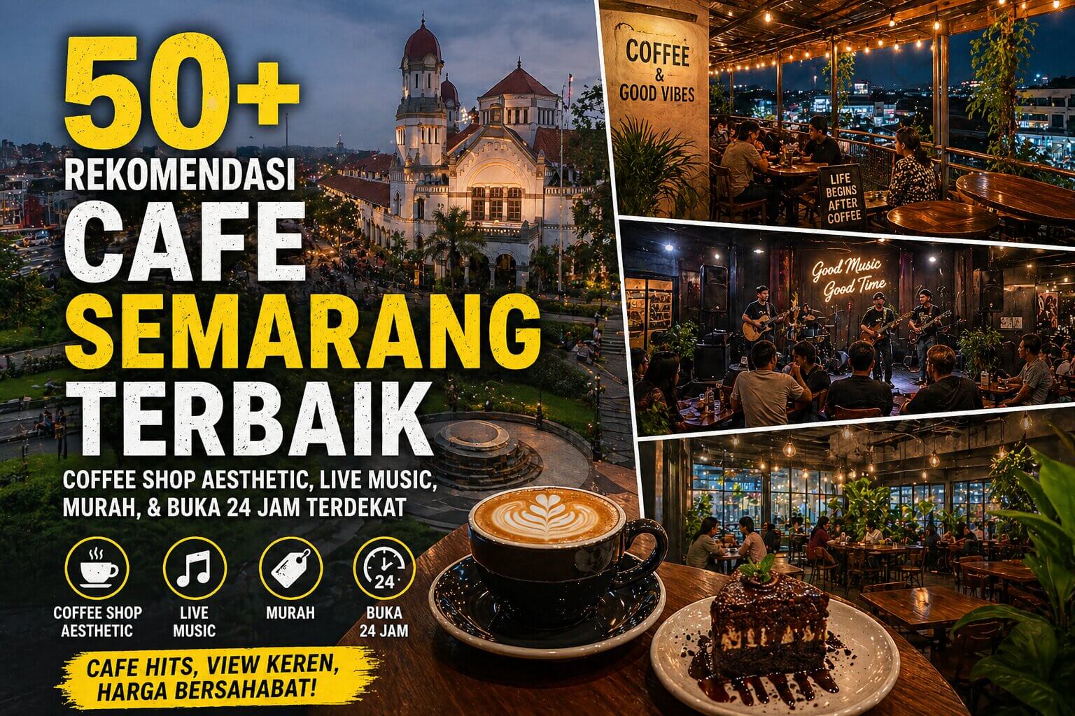 50+ Rekomendasi Cafe Semarang Terbaik: Coffee Shop Aesthetic, Live Music, Murah, & Buka 24 Jam Terdekat