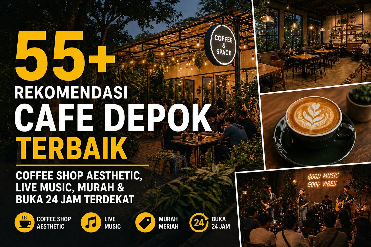 55+ Rekomendasi Cafe Depok Terbaik: Coffee Shop Aesthetic, Live Music, Murah & Buka 24 Jam Terdekat