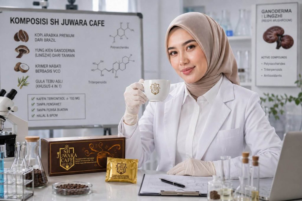 Kandungan Kopi Juwara: Komposisi Lengkap SH Juwara Cafe Kopi Juwara—yang merupakan nama populer dari SH Juwara Cafe—adalah produk kopi fungsional yang dikembangkan oleh PT Shuang Hor Indonesia. Berbeda dengan kopi instan biasa yang umumnya hanya mengutamakan rasa, SH Juwara Cafe dirancang dengan formulasi khusus yang menggabungkan kenikmatan kopi premium dengan bahan-bahan alami yang memiliki nilai fungsional. Lantas, apa saja kandungan di balik secangkir Kopi Juwara? Artikel ini akan mengupas tuntas komposisi produk ini secara mendalam. Sekilas Tentang Kopi Juwara Sebelum membahas kandungannya, penting untuk memahami bahwa Kopi Juwara dan SH Juwara Cafe merujuk pada produk yang sama. Nama