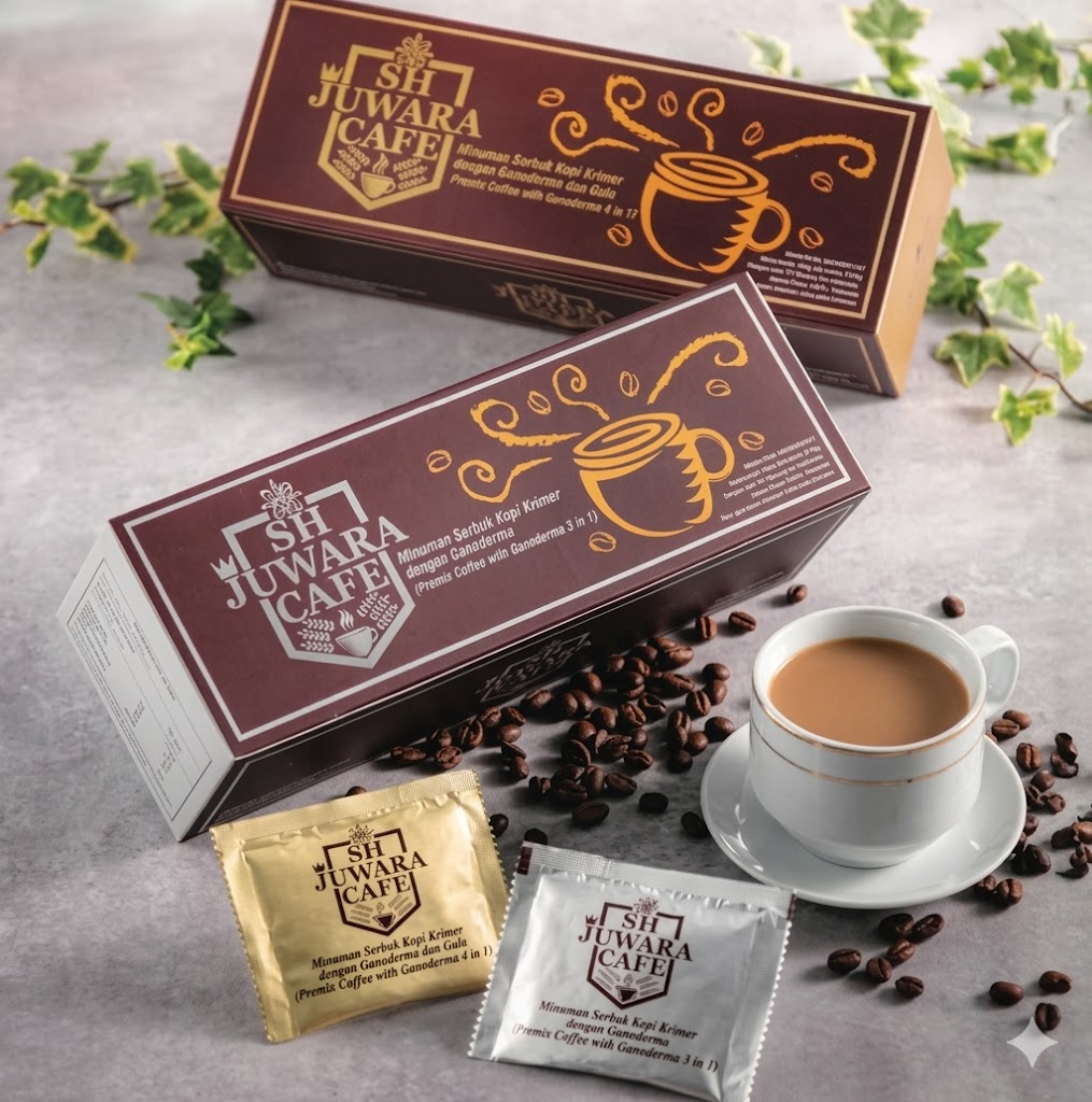 Gambar SH Juwara Cafe (Kopi Juwara) merupakan inovasi minuman kesehatan dari PT Shuang Hor Indonesia yang memadukan keahlian bioteknologi dengan cita rasa kopi kelas dunia. Menggunakan Biji Kopi Arabika Brazil