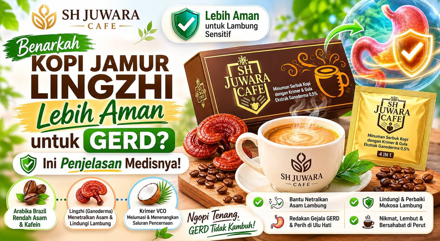 Benarkah Kopi Jamur Lingzhi Aman untuk GERD? Ini Penjelasan Medisnya!