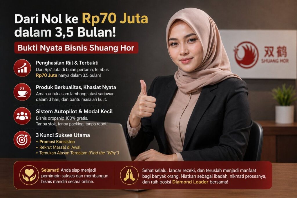Testimoni Sukses Bisnis Shuang Hor: Dari Nol ke Rp70 Juta dalam 3 Bulan
